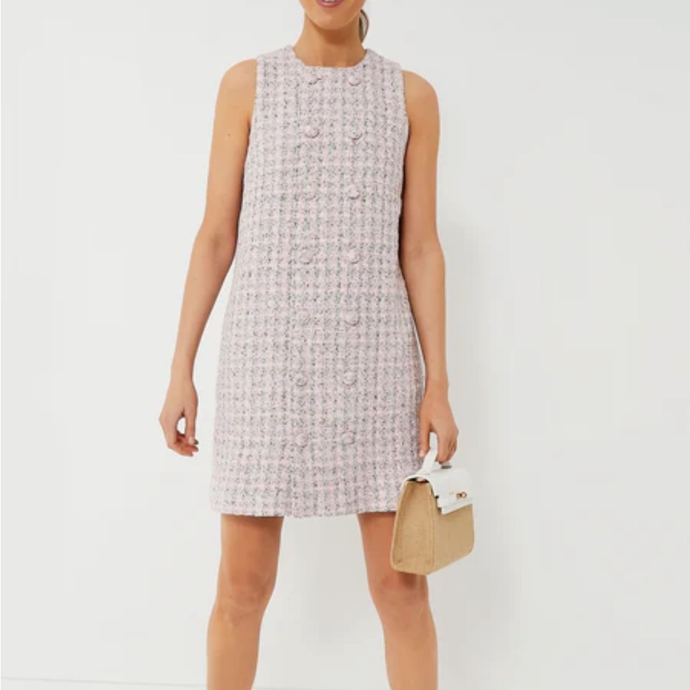 Pink Tweed Sleeveless Dress - Picture 5 of 5